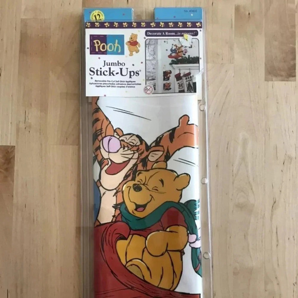 Jumbo Pooh Winter Pre-Cut Reusable Wall Stick Ups - Picture 1 of 6